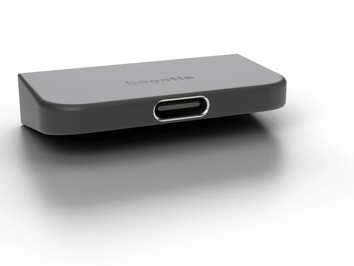 the far edge of boootie, with its second USB-C port for pass-through charging